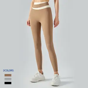 Pantalones de yoga de cintura alta para mujer, cintura alta, realce de cadera, bolsillo interior de plástico, pantalones deportivos para fitness