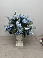 Boule de fleurs artificielle en soie de haute qualité, personnalisable, 60 cm, rose hydrangea bleue classique, pour décoration de mariage