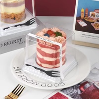 Boîte d'emballage de gâteaux 2 "3" Mousse à couche moulue Mini pâtisserie Rouleau de gâteau Grande bouffée Boîte d'emballage blister transparente