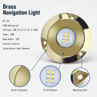 Lumière marine LED haute luminosité colorée en laiton, étanche IP68, lampe sous-marine pour bateau, yacht, utilisation marine, 60W DC12V
