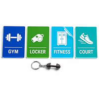 Étiquette autocollante personnalisée en acrylique coloré pour casier de gym, petite, impression UV, découpe laser