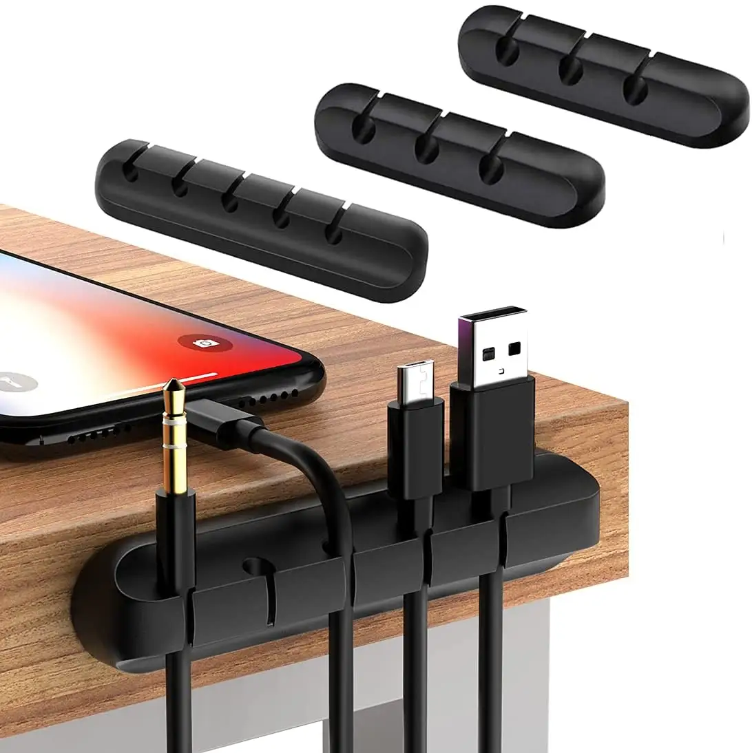Topk-enrouleur de câble USB en Silicone, support organisateur pour bureau rangé, livraison gratuite