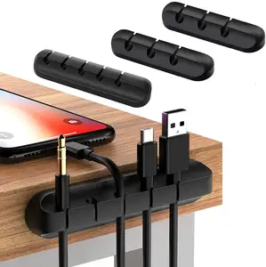 Kostenloser Versand Kabel Organizer Silikon USB Kabel wickler Desktop Ordentliche Management Clips Kabel halter