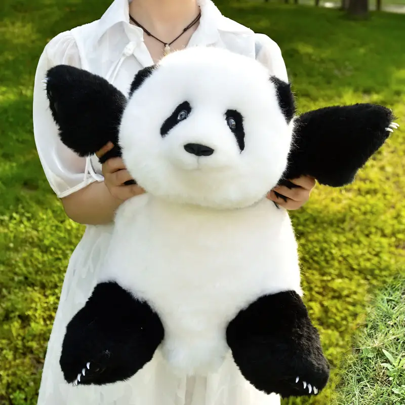 Tốt Nhất Panda Thú Nhồi Bông Và Đồ Chơi Sang Trọng Da Cừu Thực Trang Trí Sang Trọng Carton Gấu Bông Unisex Dễ Thương Panda Căng Thẳng Gấu