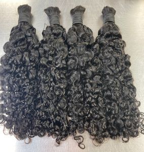 Wholesale Latest Design <strong>French</strong> Curly Raw Human Hair Bulk Extension No Weft One Donor <strong>French</strong> <strong>Curl</strong> Wavy Braiding Hair for Braids - Product Image 2