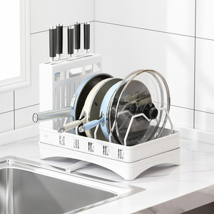 Support de rangement réglable en acier pour comptoir, pour casseroles, poêles et couvercles de cuisine - Product Image 4