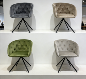 Chaise de salle à manger pivotante en velours de luxe avec pieds en métal, chaise de cuisine moderne pour la maison et <span class=keywords><strong>le</strong></span> bureau, pivotant à <span class=keywords><strong>180</strong></span> degrés - Product Image 2