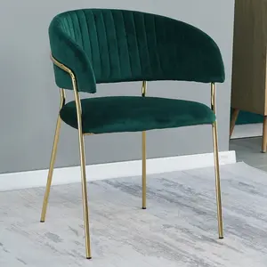 Ücretsiz örnek toptan restoran koltuk kumaş Metal bacaklar ile özel mobilya Modern kadife yemek sandalyesi