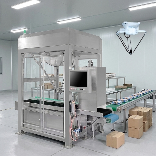 Industrial Automatic Flexible Delta Robot Carton Packer Spider Hand Robot Case Box Picking and Packing Sachet Cartoning Machine