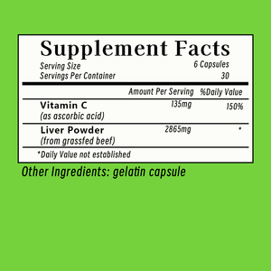 Kapsul Hati Sapi yang Diberi Makan Rumput dengan <span class=keywords><strong>Vitamin</strong></span> C Sumber Alami Zat Besi <span class=keywords><strong>B12</strong></span> Mendukung Energi, Suasana Hati, Kekuatan Rambut, Kesehatan Sendi dan Tulang - Product Image 2