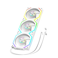 Ventilateur de refroidissement liquide ultra-silencieux haute vitesse Ice Chain V2 pour blocs de construction, raccordement sans fil, contrôle de température ARGB, 12 cm
