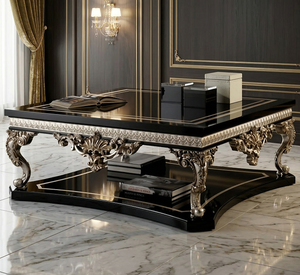 Luxury Handcrafted Solid Wood <b>Table</b> Antique Gold Finish Durable Accent Furniture for Living Room - Product Image 3