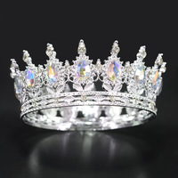 Décoration de gâteau en forme de couronne de reine de grande taille, en plastique, pour la décoration de fête de mariage, couronne de gâteau argentée