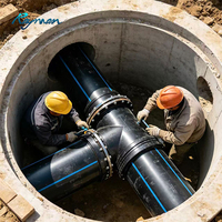 Tuyau flexible haute pression en PEHD DN180, durable, faible résistance à l'eau, pour système d'irrigation agricole par inondation, 100m