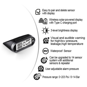 Système de surveillance des pressions et des températures des <span class=keywords><strong>pneus</strong></span> TPMS pour autobus et camions lourds avec 8 <span class=keywords><strong>capteurs</strong></span> - Product Image 4