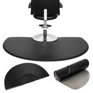 Meilleure vente : Tapis de sol anti-fatigue semi-circulaire noir imperméable pour salon de coiffure et barbier - Product Image 2