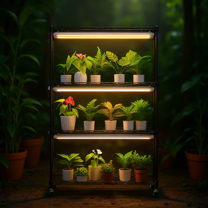 4 Tier Plant Stand 180W LED Full Spectrum Grow <b>Light</b> 3000K Indoor Lighting <b>Timer</b> Seed Starting ABS IP44 - Product Image 2