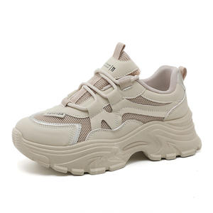 Zapatillas de mujer 2026: Novedad transpirable de malla, antideslizantes, con cordones, suela gruesa y elevada para verano, otoño y primavera. - Product Image 1