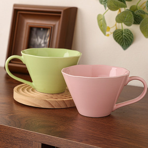 Ceramic Mugs <b>Pink</b> And Green Porcelain Modern Design Reusable For Office Home Coffee Tea <b>Gift</b> - Product Image 5