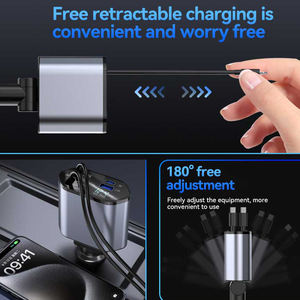 <span class=keywords><strong>Chargeur</strong></span> de voiture rétractable 4 en 1 <span class=keywords><strong>Chargeur</strong></span> de voiture à charge rapide Câble rétractable et ports USB Type C Adaptateur de <span class=keywords><strong>chargeur</strong></span> de voiture pour téléphones - Product Image 4