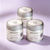 Boîte à thé matcha personnalisée avec étiquette, double joint, bouchon à vis, étanche à l'humidité, en fer blanc, pour poudre de thé UBE, 30g 50g