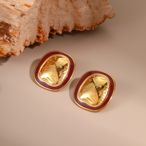 Nouvelles boucles d'oreilles en acier inoxydable de style rétro français, design personnalisé, boucles d'oreilles et boucles d'oreilles en gros - Product Image 3