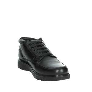 Bottes à lacets pour homme Novaflex Salisano en cuir noir avec fermeture éclair, style travail - Product Image 5