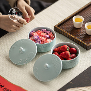 Caja de almacenamiento de frutas secas estilo chino, bandeja de dulces de lujo ligero para sala de té, caja apilable para postres en la sala de estar del hogar. - Product Image 2