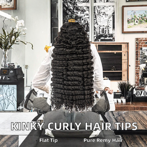 Extensiones de Cabello Humano Rizado Kinky 3B3C con Punta K para Mujeres Negras, 10-30 Pulgadas, Venta al Por Mayor - Product Image 2