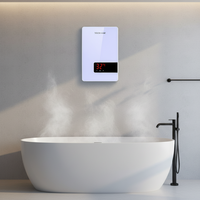 Pemanas Air Tanpa Tangki Instan Kontrol Sentuh LED Tahan Air IPX4 Terpasang di Dinding untuk Kamar Mandi, Shower, dan Penggunaan Hotel