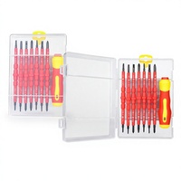 Jeu de tournevis pour électriciens industriels OEM, 15 pièces, manche en plastique, entièrement isolé, haute tension, multi-têtes de vis, pointe magnétique