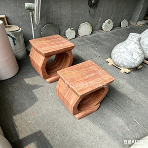 Low MOQ Natural Red <strong>Travertine</strong> Coffee Table and End Table with Unique Veining for a Modern Living Room and Hotel <strong>Lounge</strong> <strong>Deco</strong> - Product Image 6