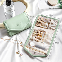 Sacs de rangement pour bijoux en cuir PU carrés personnalisés, haut de gamme, exquis, avec fermeture magnétique, doux, pour petits accessoires