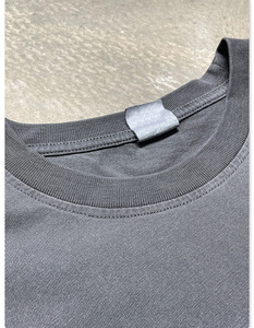 Chất Lượng Cao T Áo Sơ Mi Khoảng Trống Bông Rửa Màu Xám Tùy Chỉnh Đồ Họa Áo Thun - Product Image 3