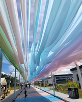 Grande Vente : Panneaux de Rideau de Fond de Mariage Suspendus en Voile de Chiffon Blanc, Draperie de Plafond en Coton, Design Vague, Décoration de Fête