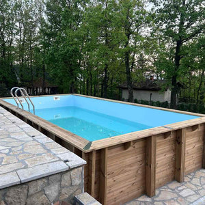 Piscine extérieure moderne spa personnalisée piscine hors sol composite <span class=keywords><strong>bois</strong></span> plastique petite taille maison - Product Image 5