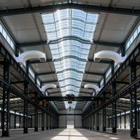 Structure en acier, hall industriel, ossature métallique, bâtiment préfabriqué