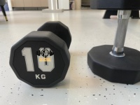 Haltère à 10 faces avec logo personnalisable, haltère en caoutchouc unisexe pour la salle de sport et la maison, haltère en caoutchouc polygonal