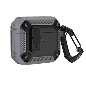 Étui de chargement pour écouteurs portables 2022 antichoc avec porte-clés mousqueton revêtement en caoutchouc TPU PC housse de protection pour <span class=keywords><strong>Airpods</strong></span> <span class=keywords><strong>Pro</strong></span> <span class=keywords><strong>2</strong></span> - Product Image 5