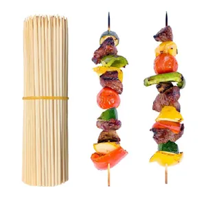 Food Grade All Size Smooth Eco Friendly Barbecue Skewer Bamboo Long Thin 40Cm Sticks Bamboo Skewer Bamboo Large