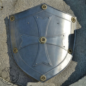 Bouclier de chevalier médiéval en métal, fait main, durable, cadeau promotionnel, nouveauté, usage religieux, église - Product Image 1
