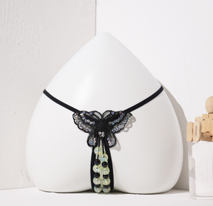 Culotte <span class=keywords><strong>string</strong></span> transparente et sexy pour <span class=keywords><strong>femme</strong></span>, taille basse, unie, avec perles <span class=keywords><strong>de</strong></span> massage, qui brille dans le noir et stimule - Product Image 4