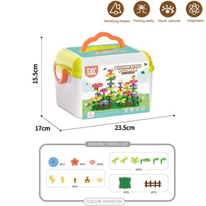 67pcs nhựa giáo dục lắp ráp phim hoạt hình vườn hoa khối xây dựng DIY Vườn Cây Đồ chơi cho cô gái - Product Image 2