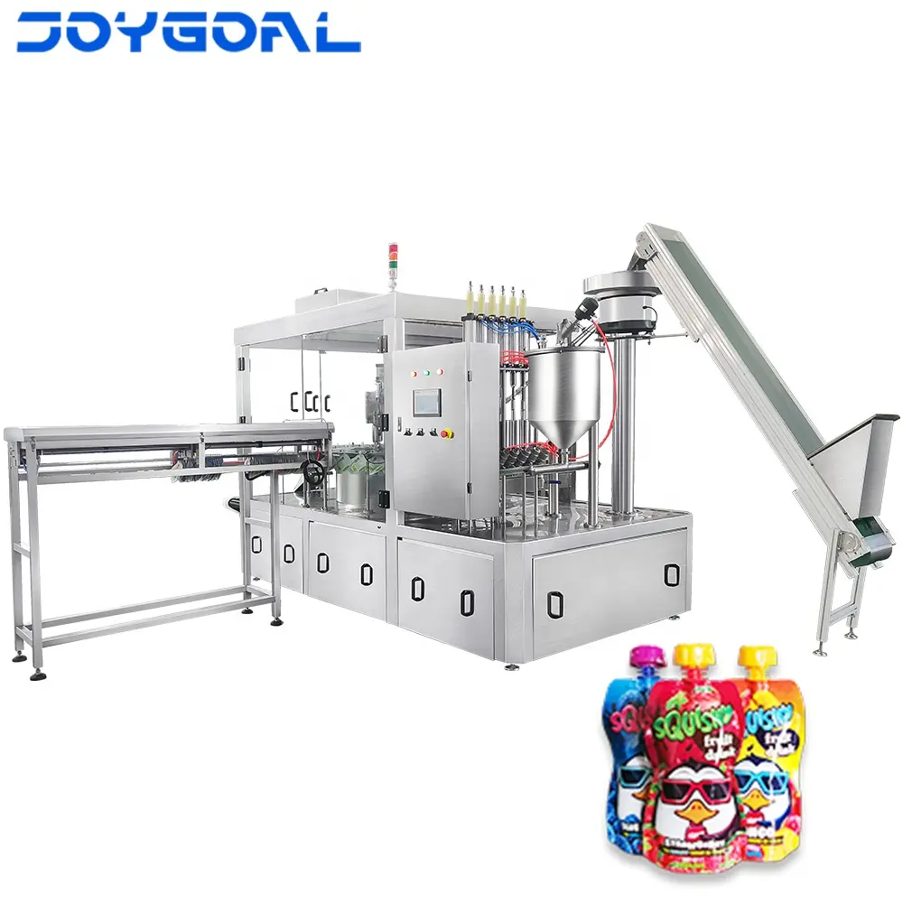 ZLD-6A Automatic Jumbo Beverage Bag Liquid Water Suck Squeeze Spout Pouch Baby Food Tomato Paste Filling And Capping Machine