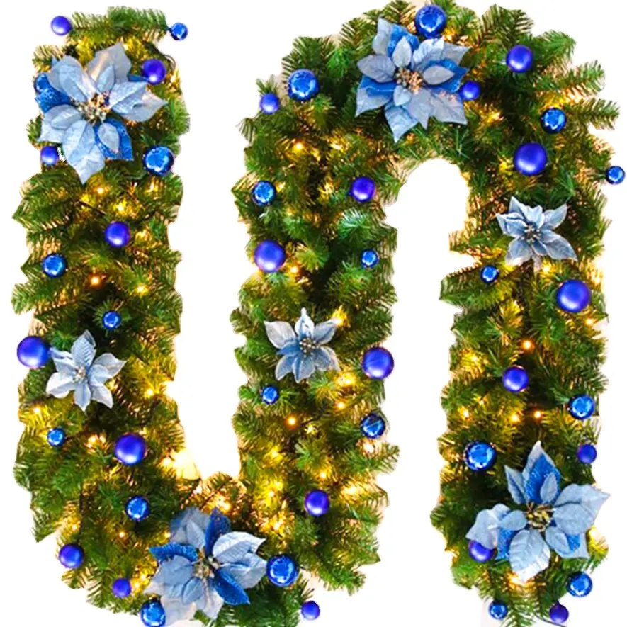 270cm ucuz toptan yapay noel pvc garland ev dekorasyon için