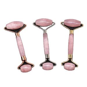 ชุดลูกกลิ้งหินควอตซ์และกัวซาลูกกลิ้งนวดหน้าทำจากหยกและโรสควอตซ์ - Product Image 1