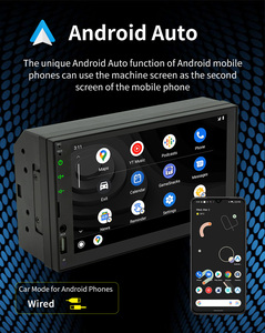 BQCC Écran Tactile 7 Pouces <span class=keywords><strong>2</strong></span> <span class=keywords><strong>DIN</strong></span> CarPlay GPS Multimédia HD Stéréo <span class=keywords><strong>Autoradio</strong></span> MP5 Radio FM AM Lecteur DVD de Voiture Android Auto - Product Image 4
