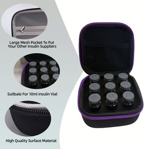 Bolsa Enfriadora de Insulina SJ, Muestra Gratuita, 9 Compartimentos, Impermeable, Resistente a Impactos, Ligera, de EVA, para Almacenamiento y Viajes de Diabéticos - Product Image 1