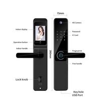 Serrure de porte intelligente avec écran œil de chat, empreinte digitale, mot de passe, application Tuya, entrée sans clé, serrure de porte électronique pour maison et bureau