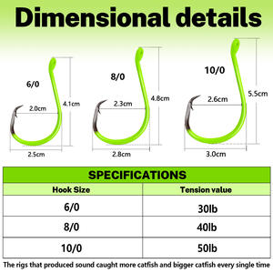 오른쪽 상단 FH022 6/0 8/0 10/0 원형 후크 메기 리그 메기 플로트 리그 낚시 태클 메기 낚시 액세서리 - Product Image 5